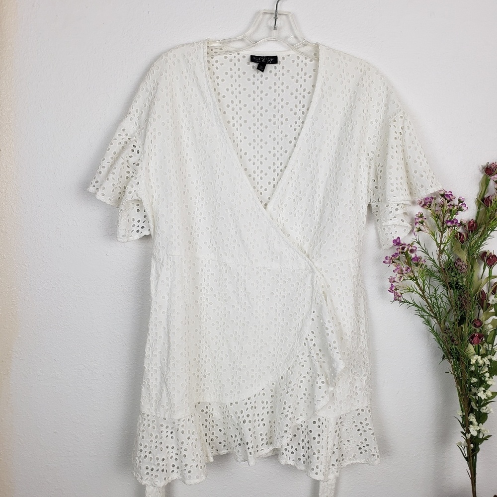 Topshop | white blouse size 6 petite